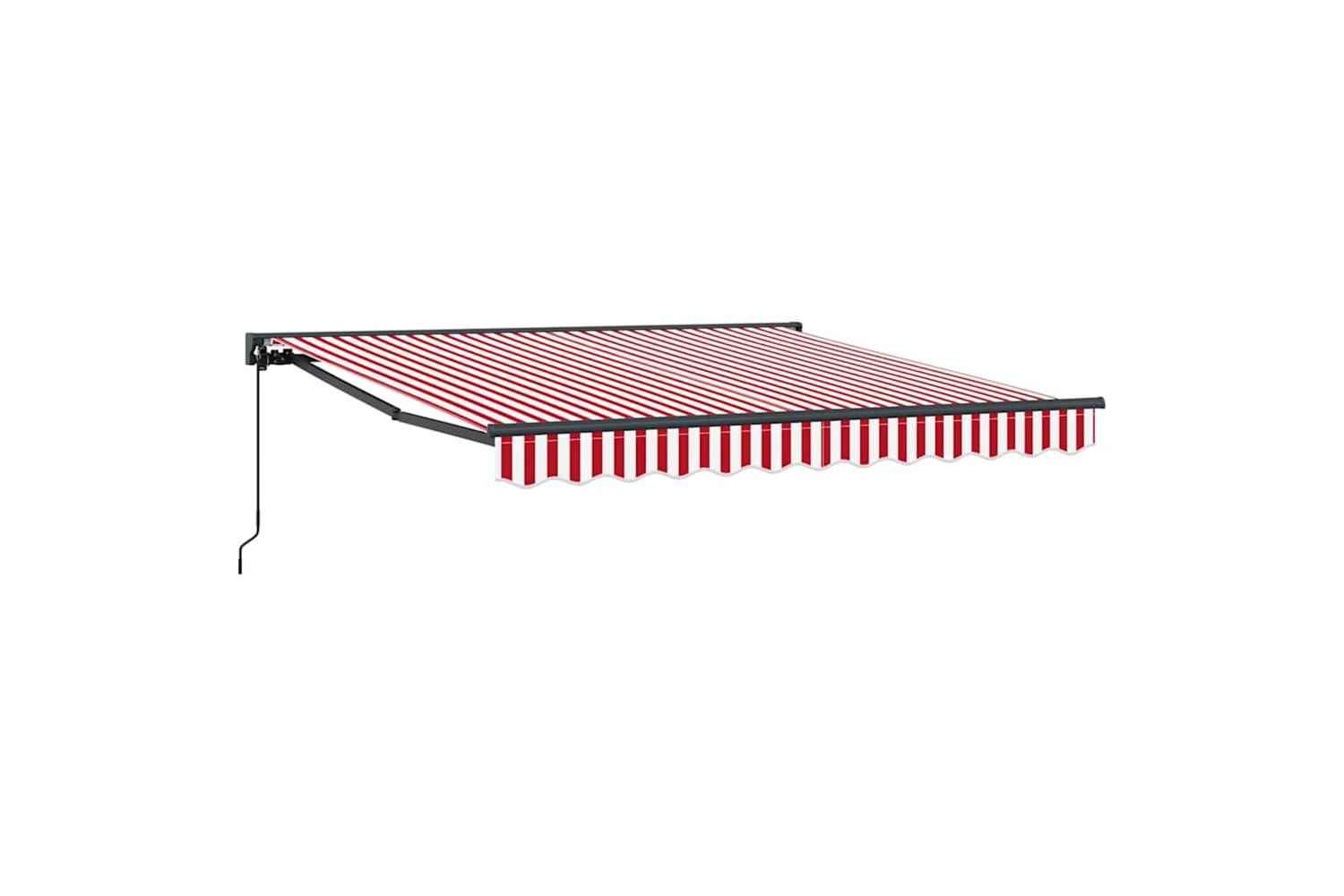 Vidaxl Retractable Awning Red And White Stripe 300x250 Cm Fabric