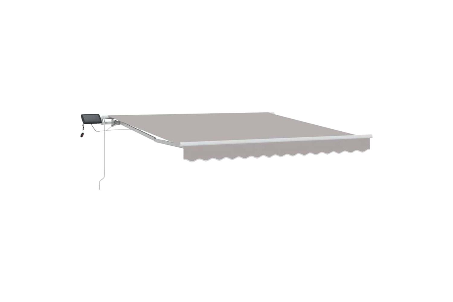 Vidaxl Retractable Awning With Manual Light Grey 300 X 250 Cm Fabric