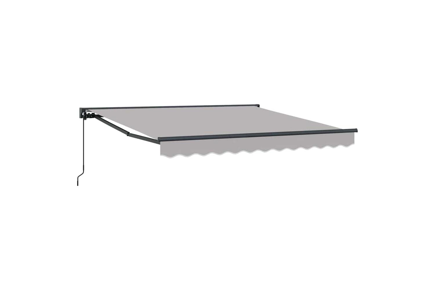 Vidaxl Retractable Awning Manual Light Grey 300x250 Cm Fabric
