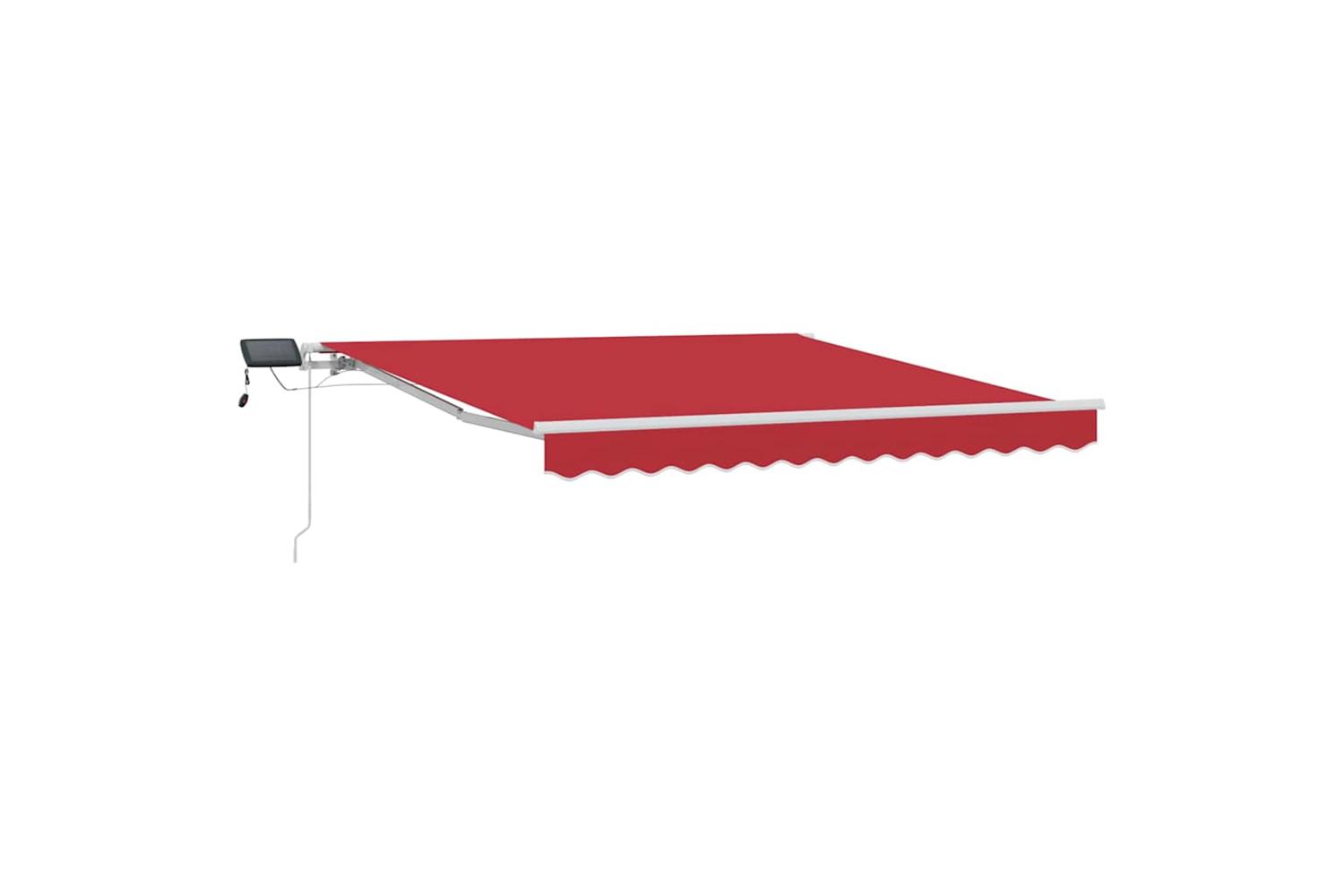 Vidaxl Retractable Awning With Manual Red 300 X 250 Cm Fabric