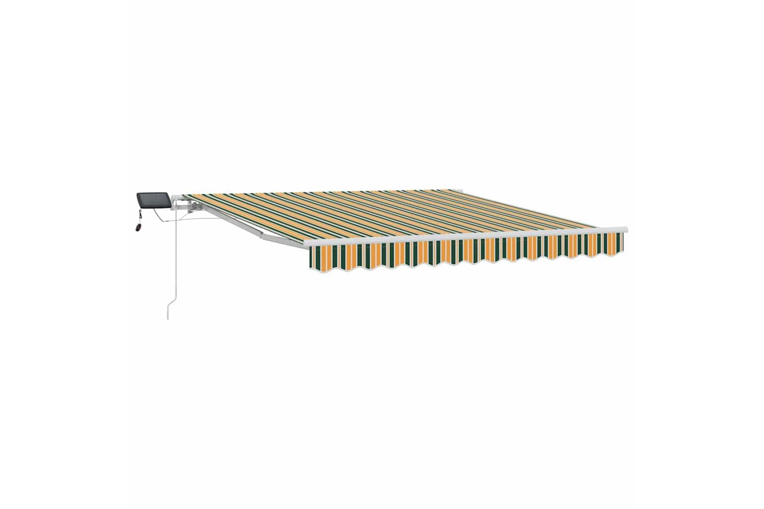 Vidaxl Retractable Awning With Green And Yellow 300 X 250 Cm Fabric