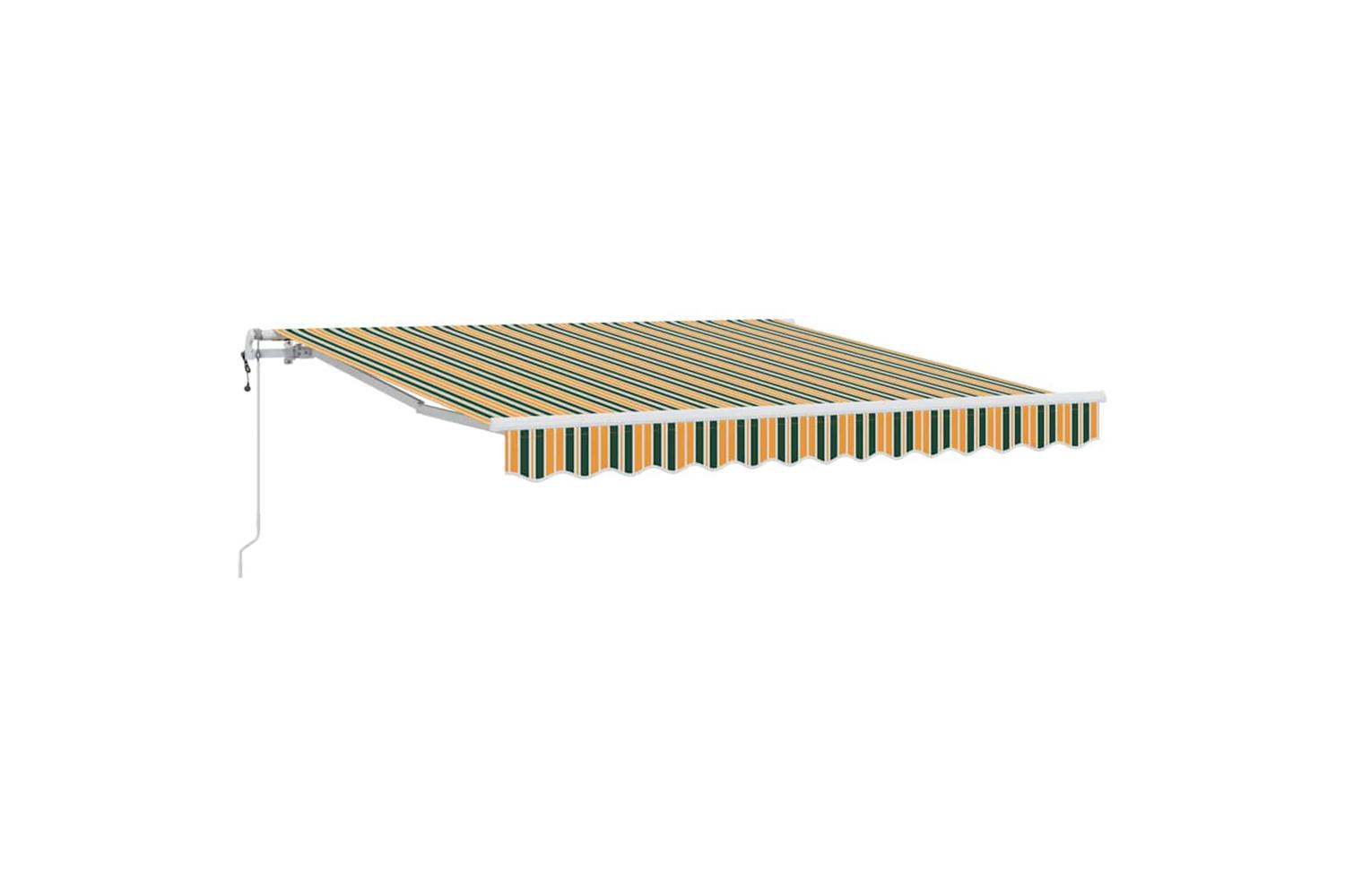 Vidaxl Retractable Awning 300 X 250 Cm Green And Yellow