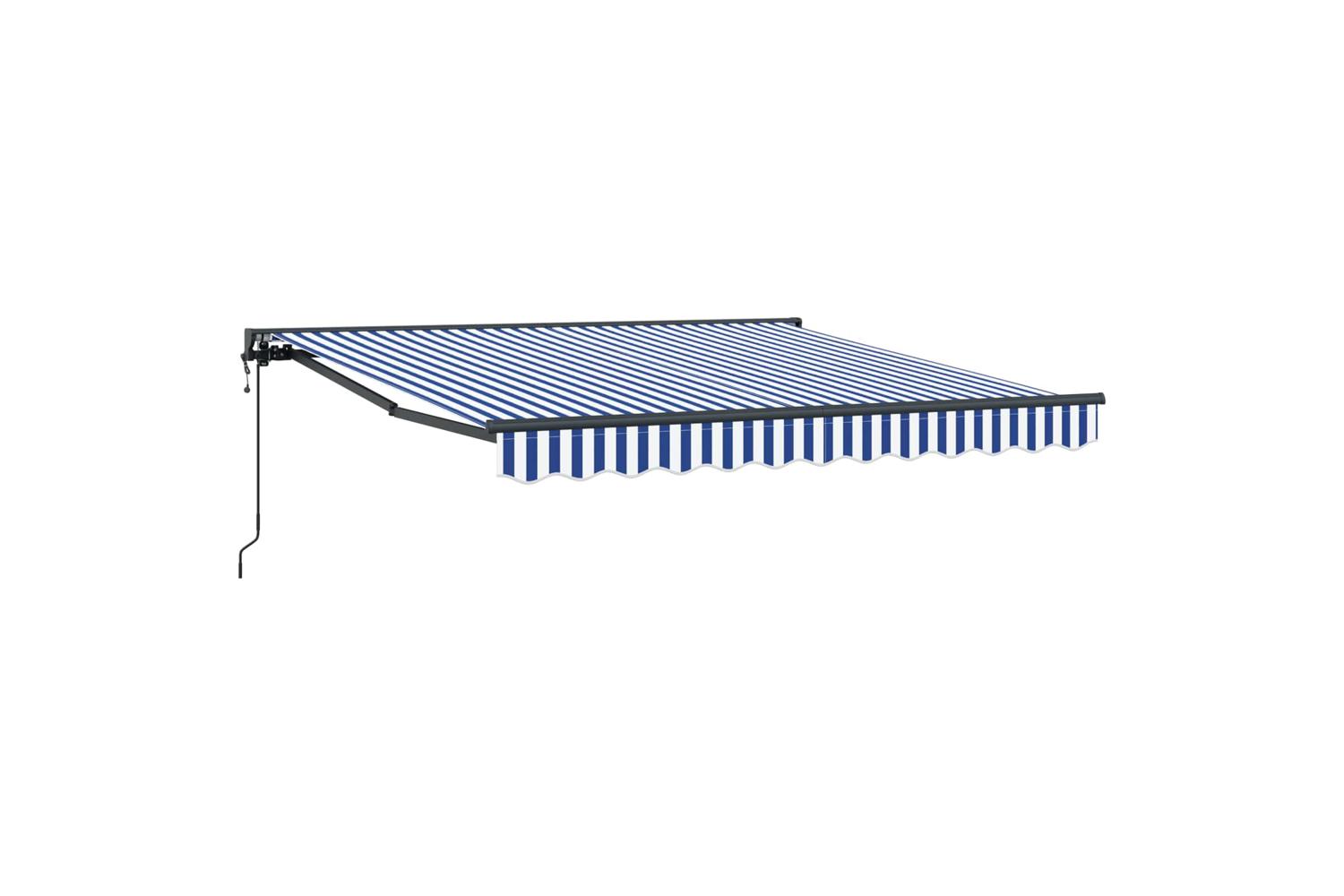 Vidaxl Retractable Awning Blue And White 350x250 Cm Fabric