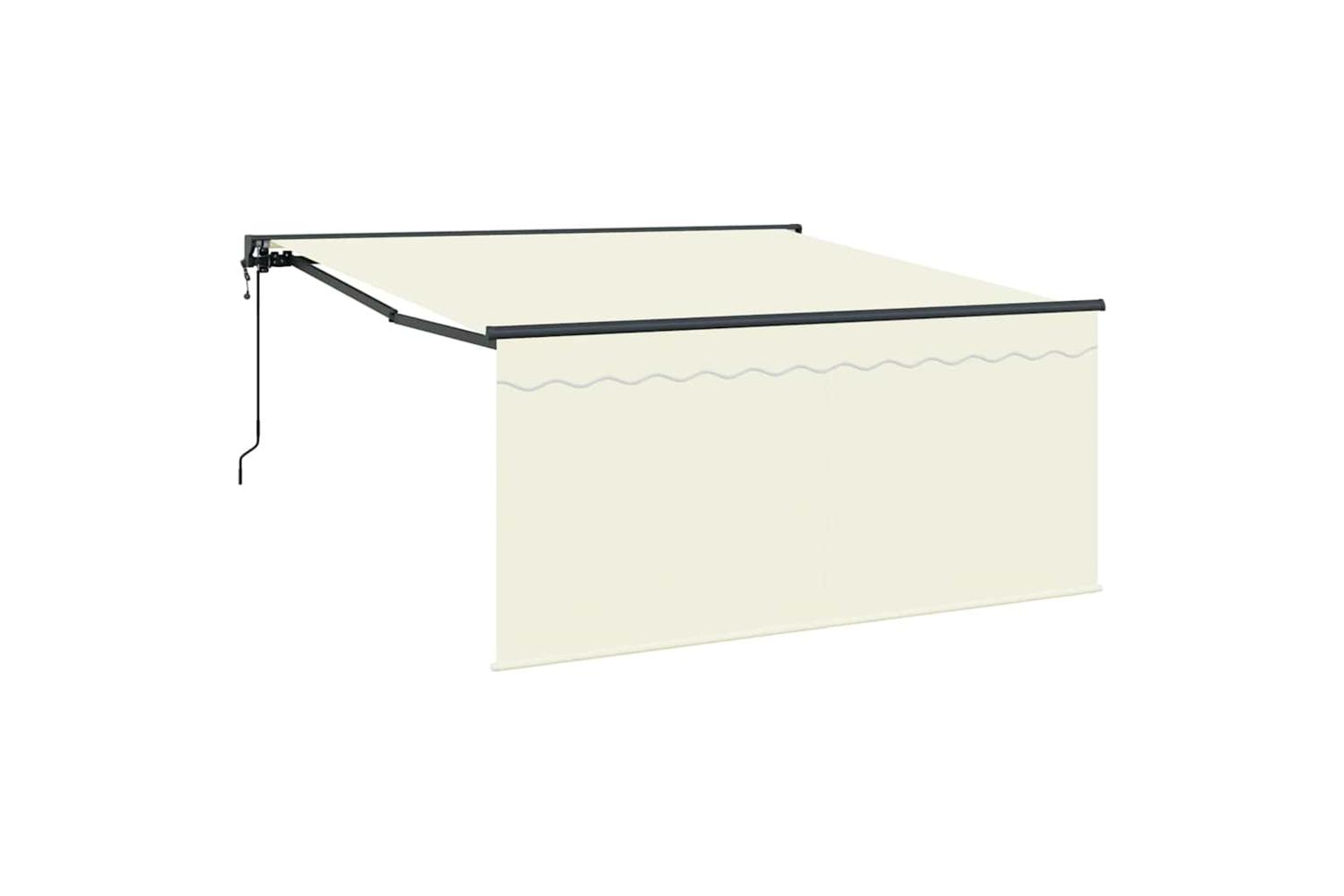 Vidaxl Retractable Awning Manual Cream And Anthracite 350 X 250 Cm