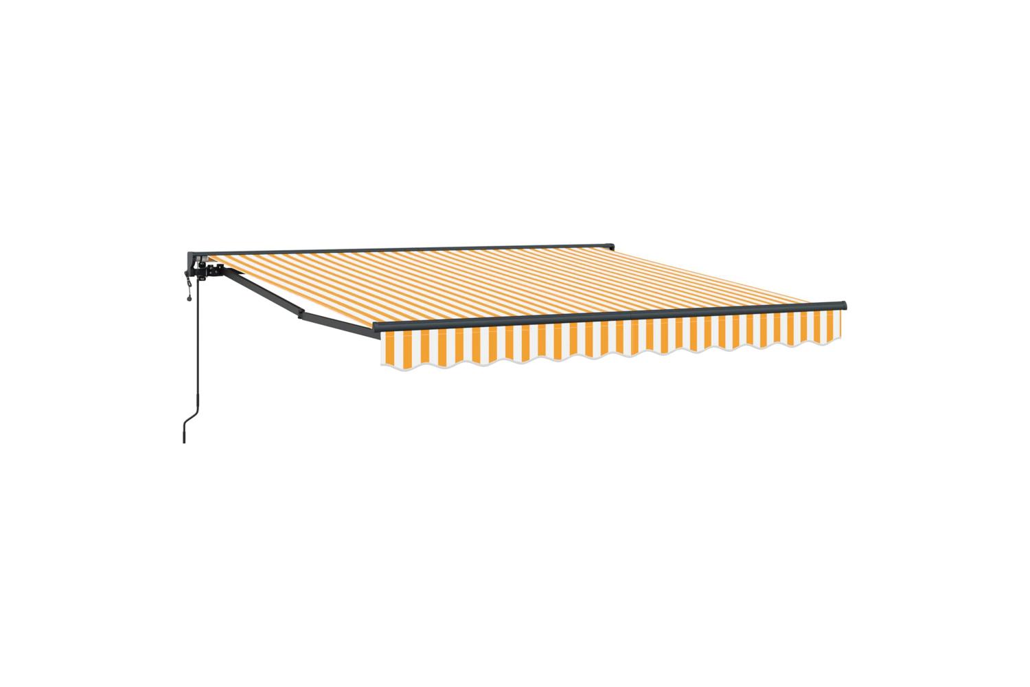 Vidaxl Retractable Awning Orange And White 350x250 Cm Fabric