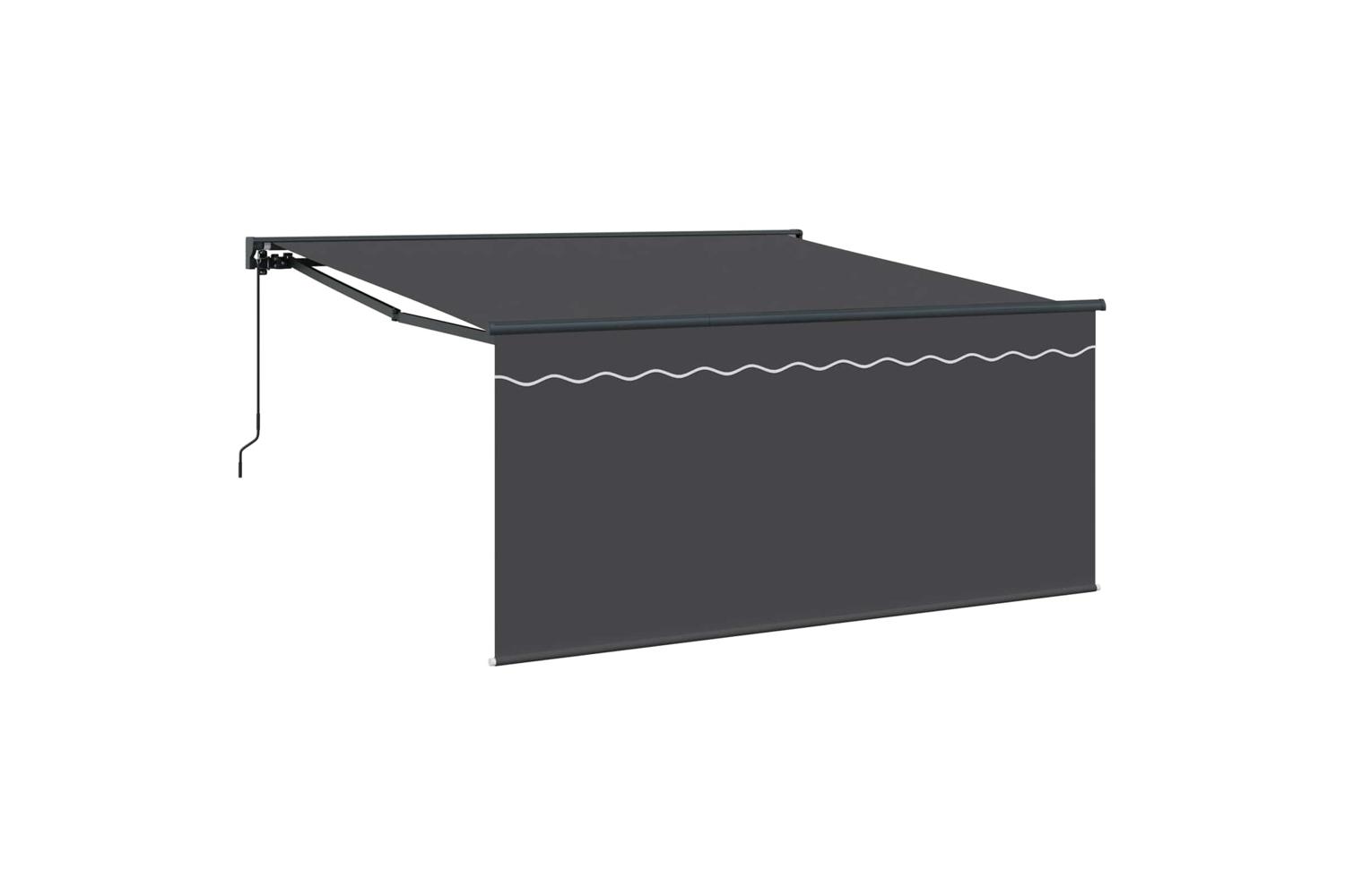 Vidaxl Retractable Awning Manual Grey And Anthracite 350 X 250 Cm