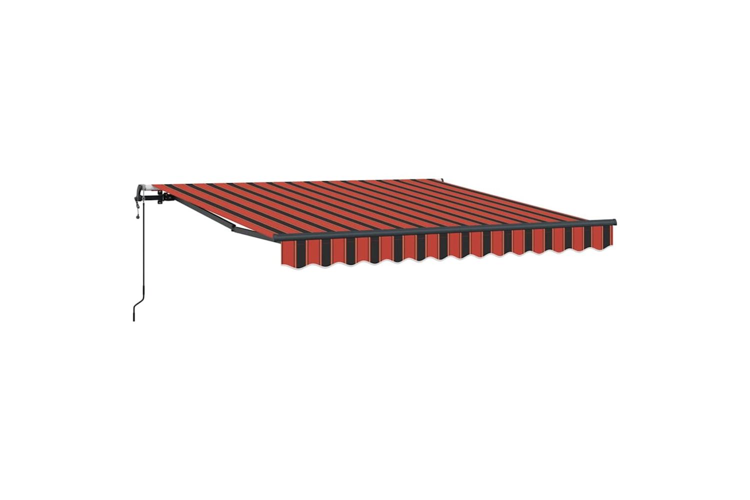 Vidaxl Retractable Awning Red And Black 350 X 250 Cm Fabric