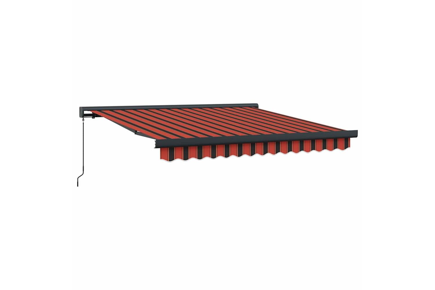 Vidaxl Retractable Awning Red And Black 350 X 250 Cm Fabric And Metal