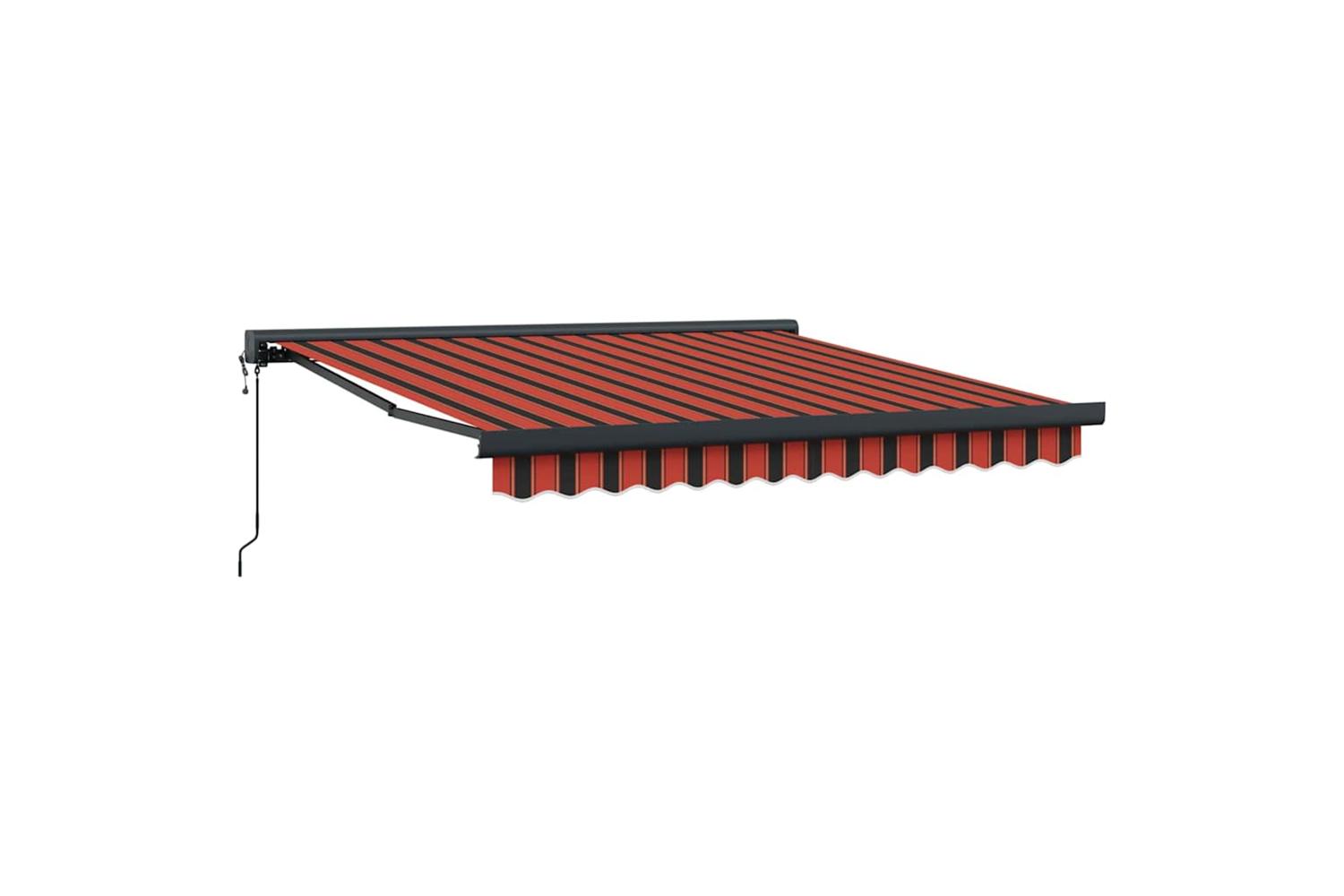 Vidaxl Retractable Awning Red And Black 350 X 250 Cm Fabric And Metal