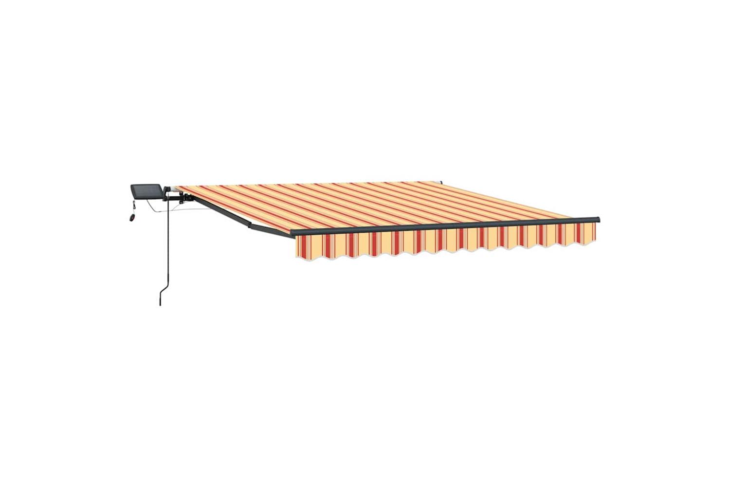 Vidaxl Retractable Awning Manual Yellow And Orange 350 X 250 Cm Fabric