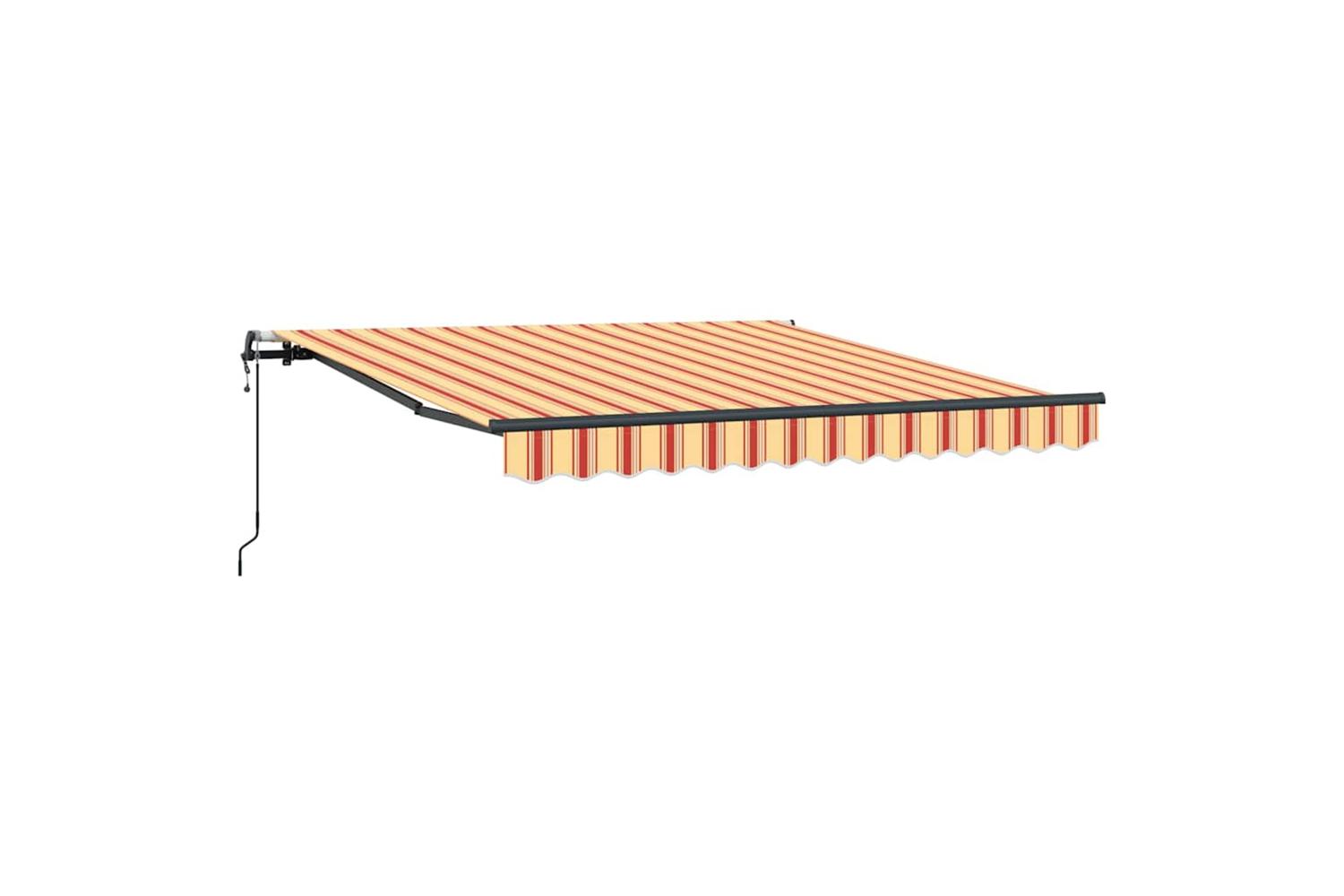 Vidaxl Retractable Awning Yellow And Orange 350 X 250 Cm Fabric