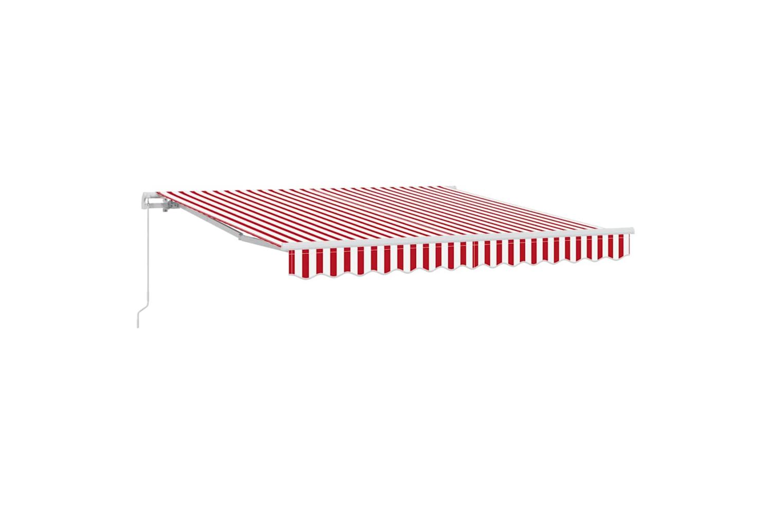 Vidaxl Retractable Awning Manual Red And White 350 X 250 Cm Fabric