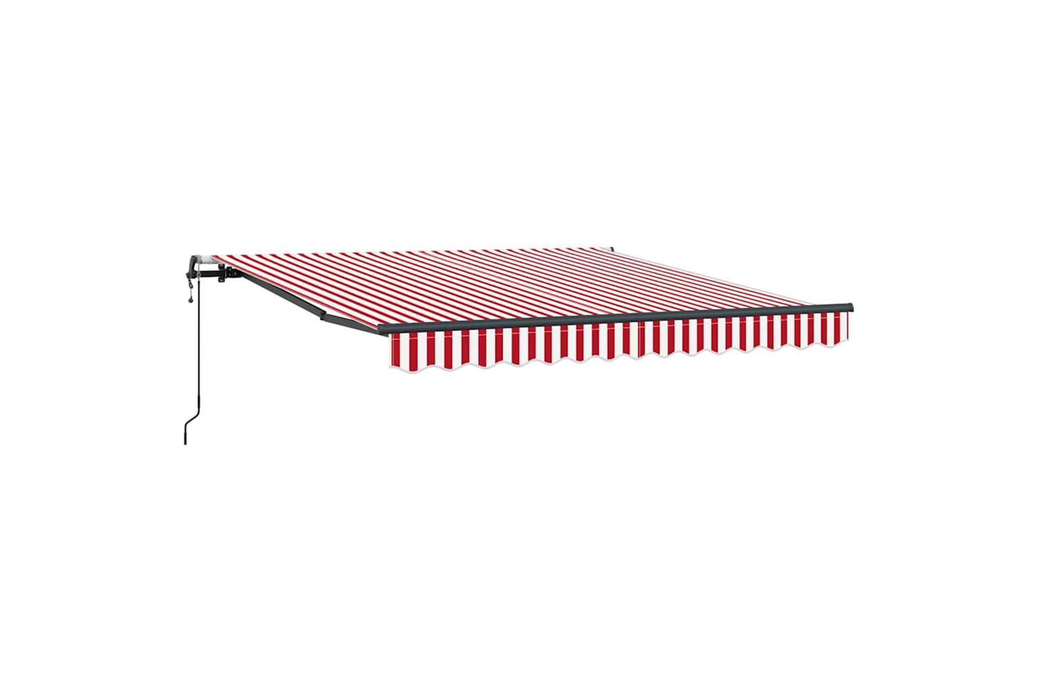 Vidaxl Retractable Awning Red And White 350 X 250 Cm Fabric