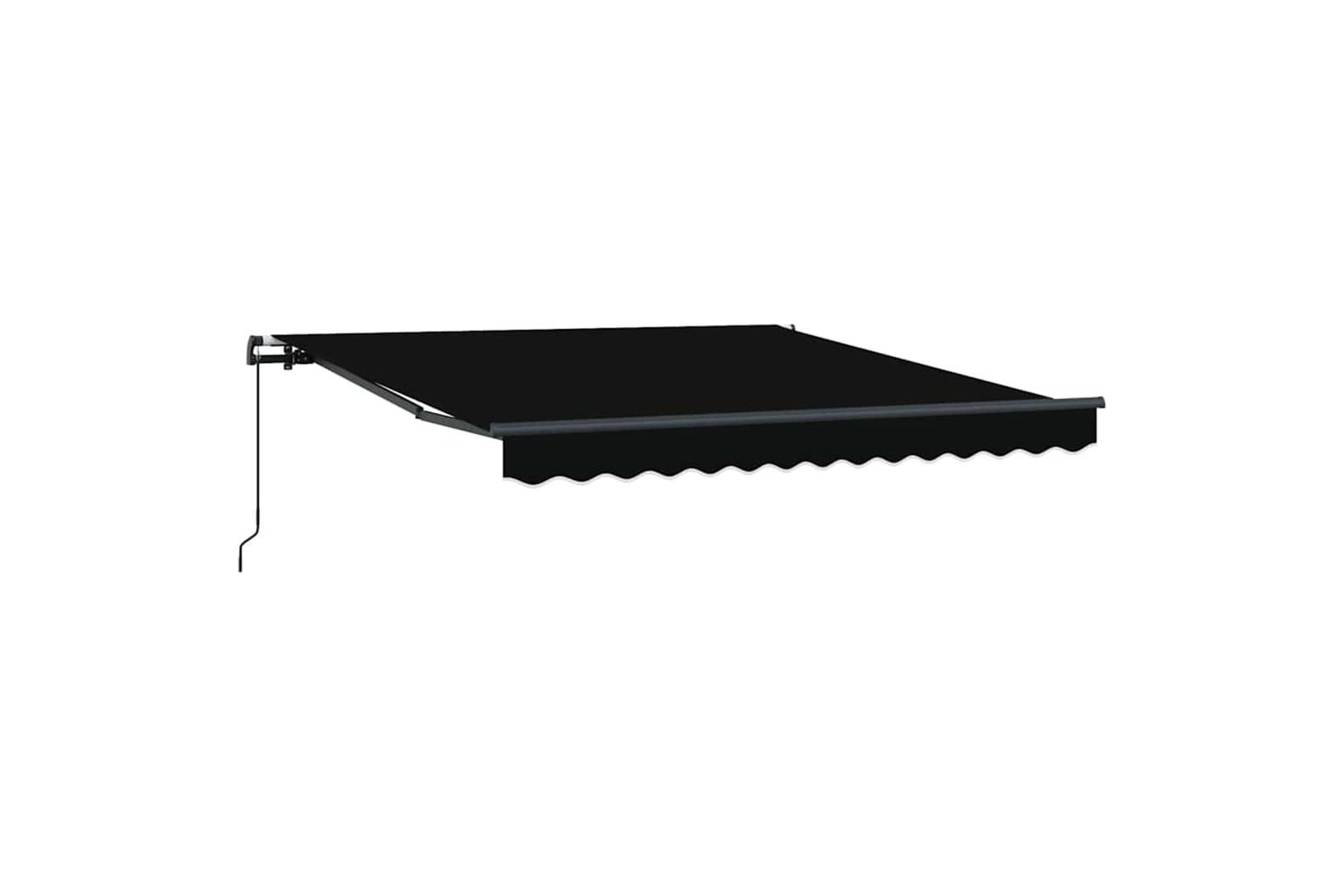 Vidaxl Retractable Awning Manual Black 350 X 250 Cm Fabric