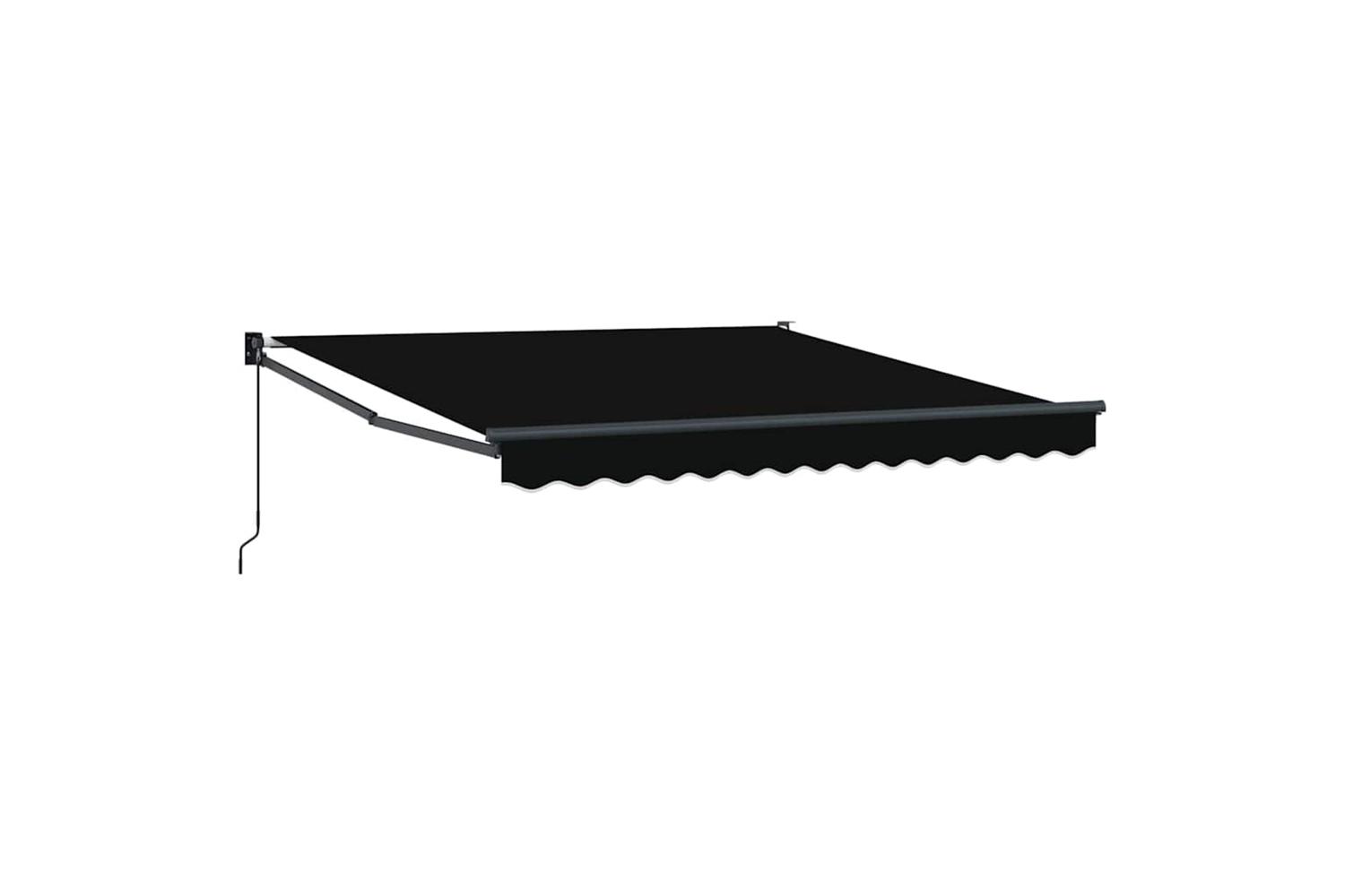 Vidaxl Retractable Awning Manual Black 350 X 250 Cm Fabric