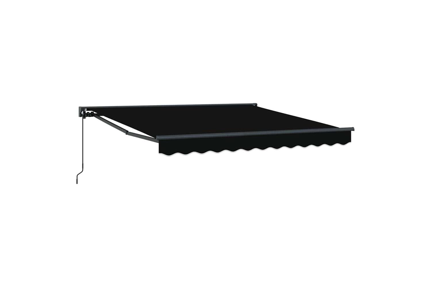 Vidaxl Retractable Awning Manual Black 350x250 Cm Fabric