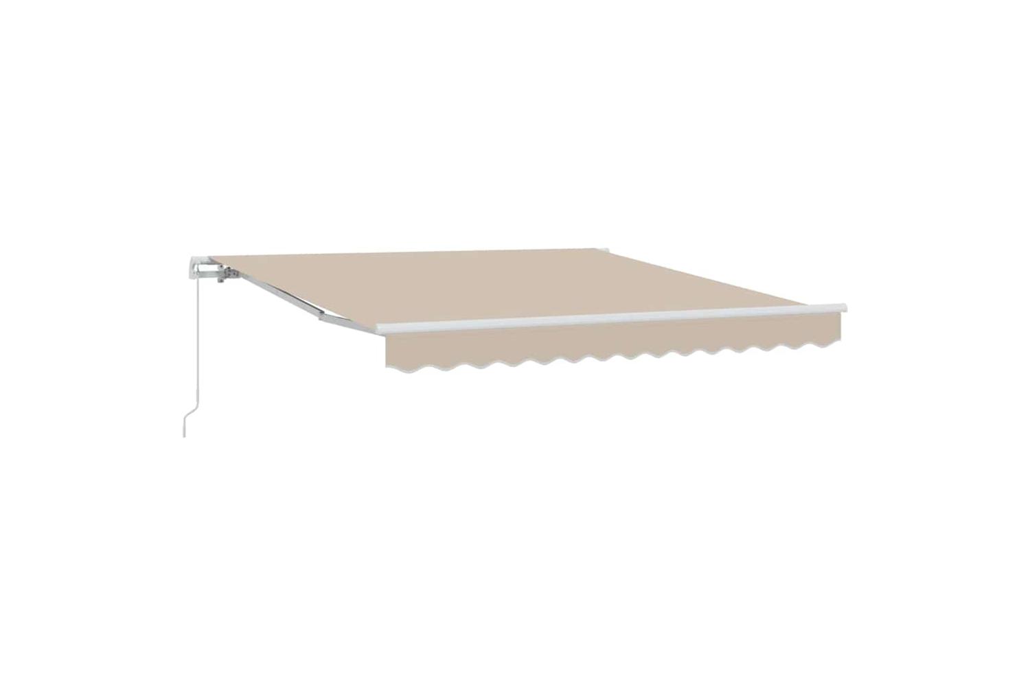 Vidaxl Retractable Awning Manual Beige 350 X 250 Cm Fabric