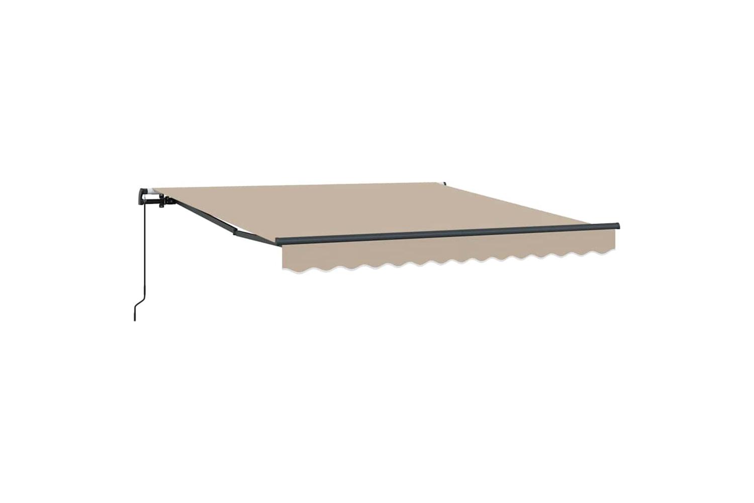Vidaxl Retractable Awning Manual Beige 350 X 250 Cm Fabric