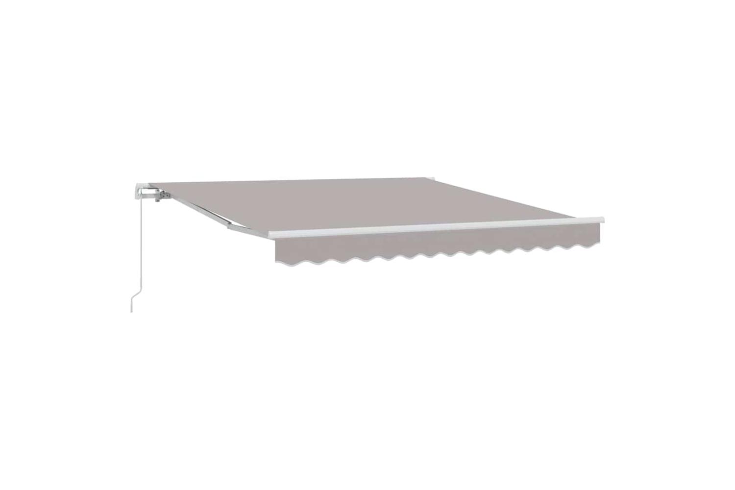 Vidaxl Retractable Awning Manual Light Grey 350 X 250 Cm Fabric