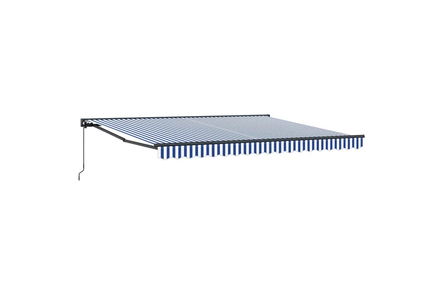 Vidaxl Retractable Awning Manual Blue And White 400x300 Cm Fabric