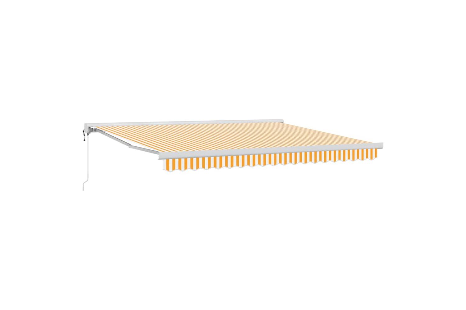 Vidaxl Retractable Awning Yellow And White 400 X 300 Cm