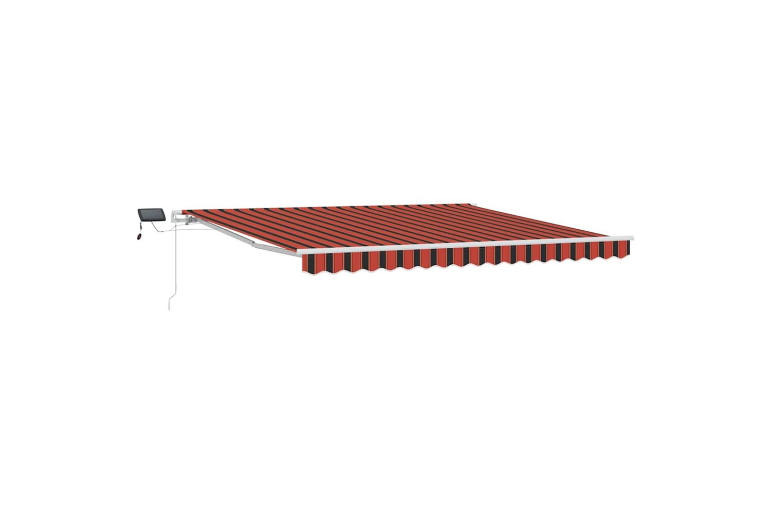 Vidaxl Retractable Awning With Orange And Brown 400 X 300 Cm Fabric