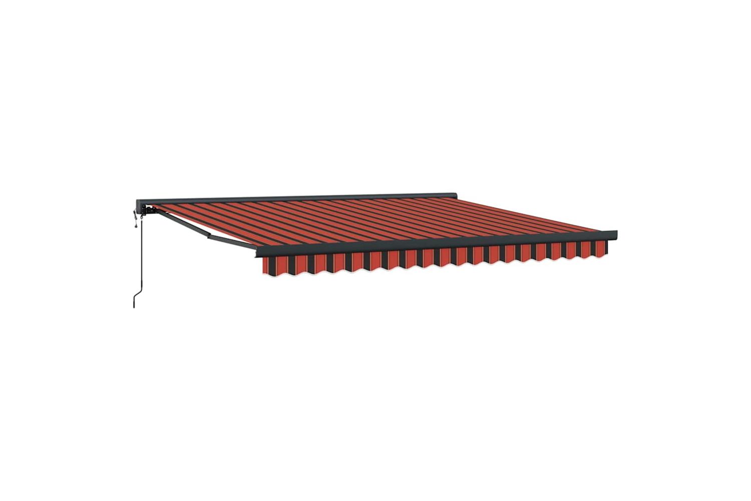 Vidaxl Retractable Awning Orange And Brown 400 X 300 Cm Fabric Metal