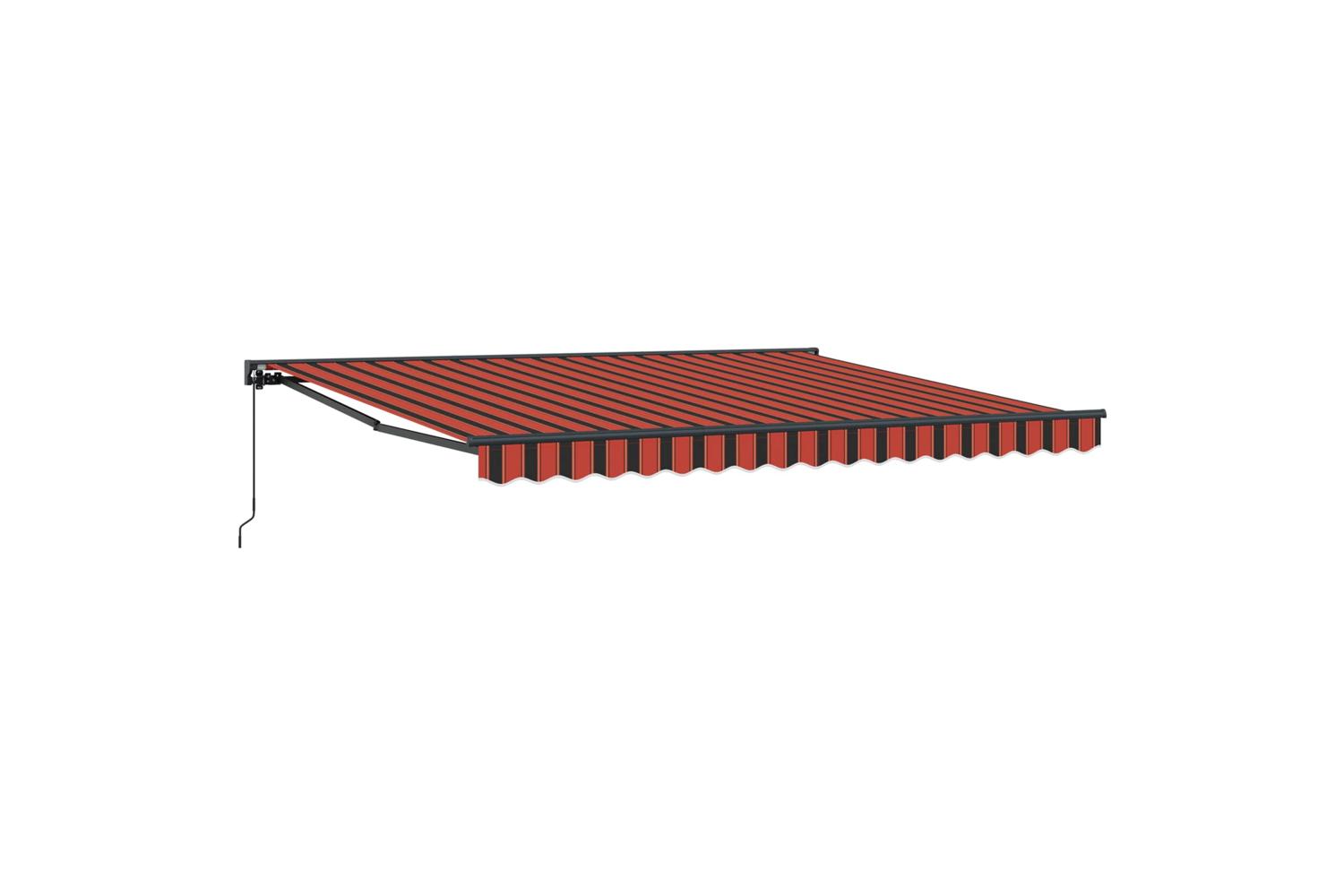 Vidaxl Retractable Awning Orange And Brown 400x300 Cm Fabric