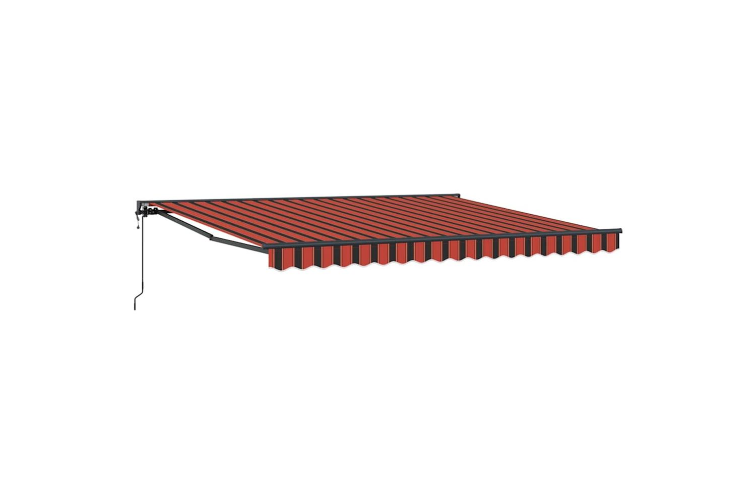 Vidaxl Retractable Awning Orange And Brown 400x300 Cm Fabric