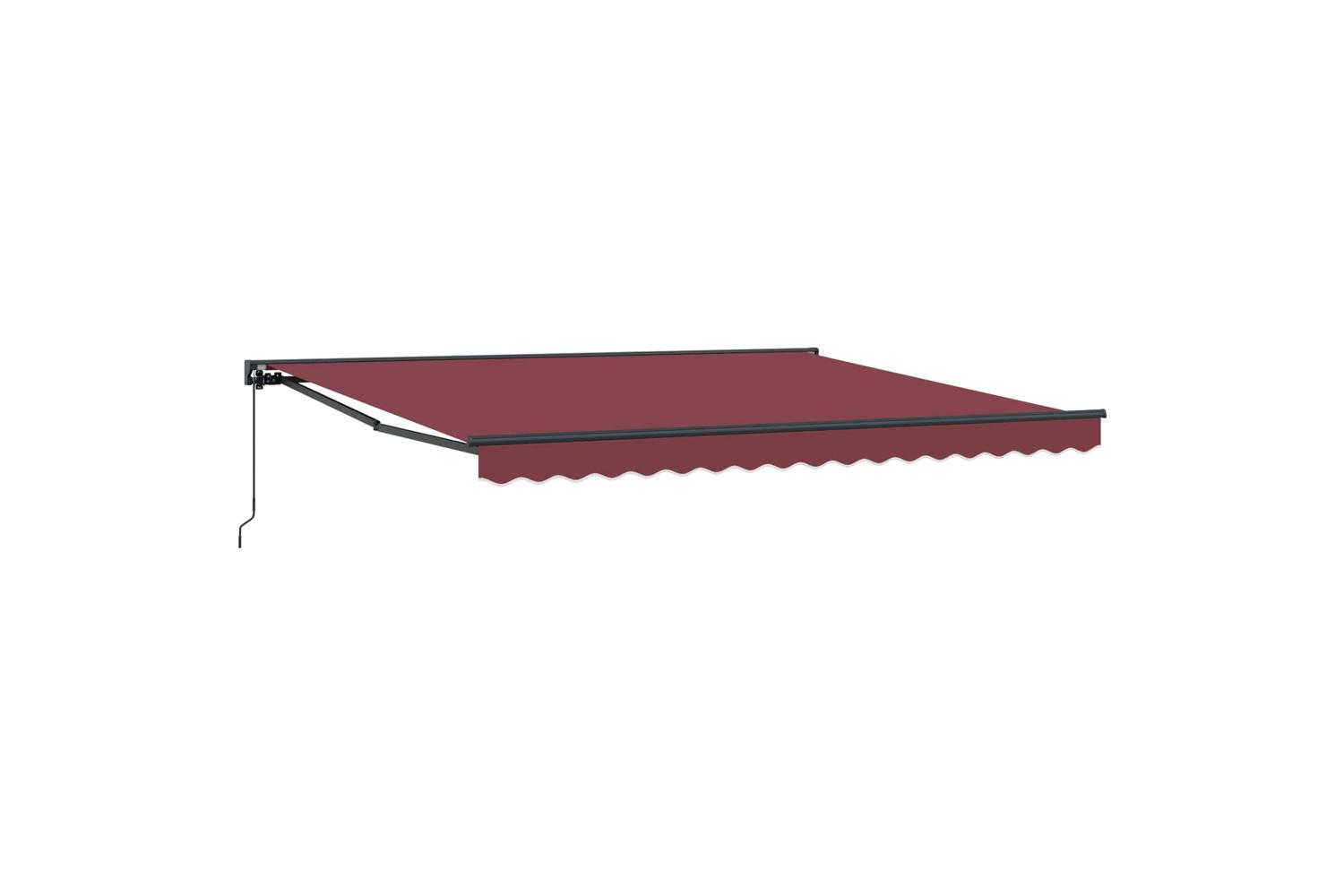 Vidaxl Retractable Awning Manual Burgundy Red 400x300 Cm Fabric