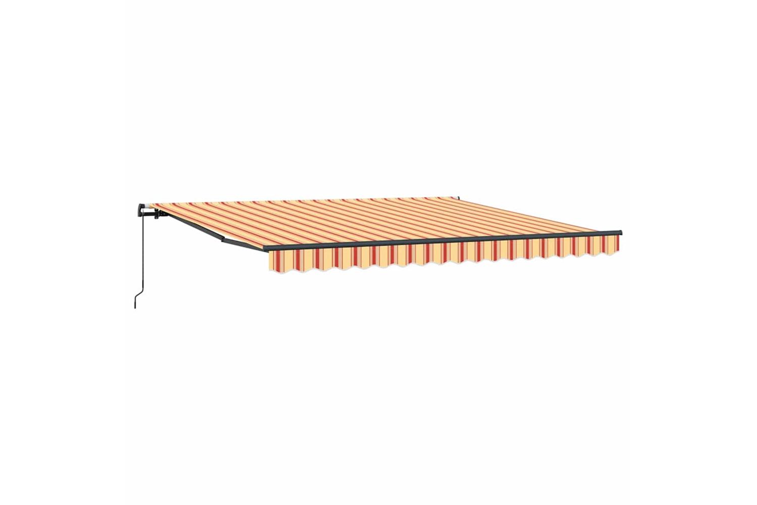 Vidaxl Retractable Awning Manual Yellow And Orange 400 X 300 Cm Fabric