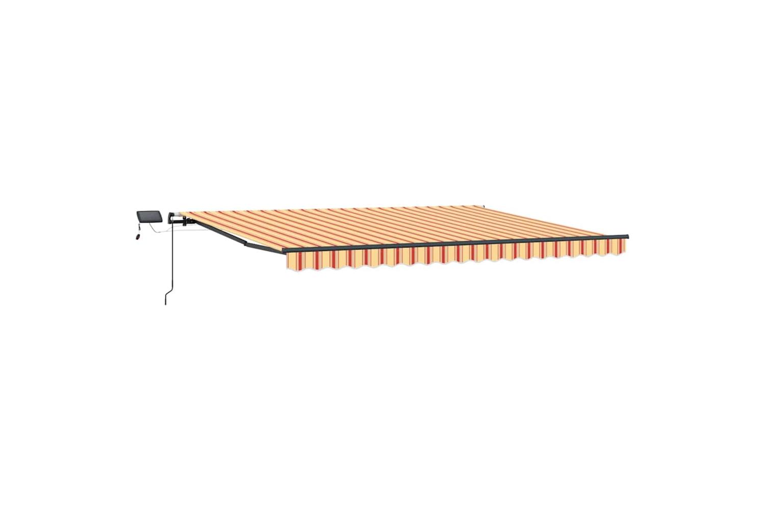 Vidaxl Retractable Awning Manual Yellow And Orange 400 X 300 Cm Fabric