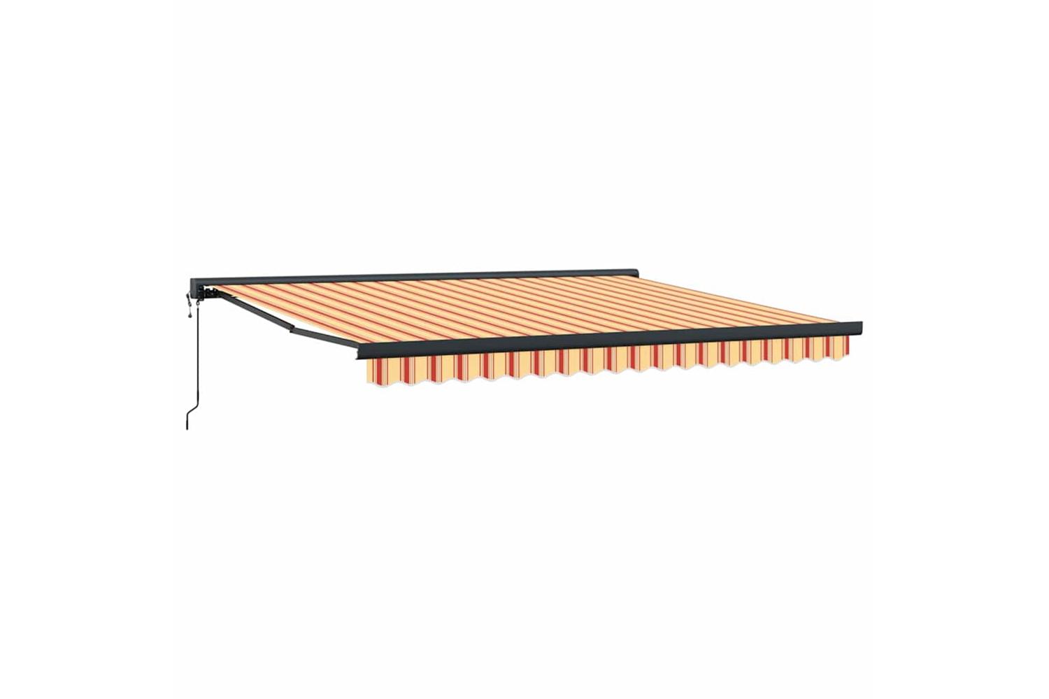 Vidaxl Retractable Awning Yellow And Orange 400 X 300 Cm Fabric Metal
