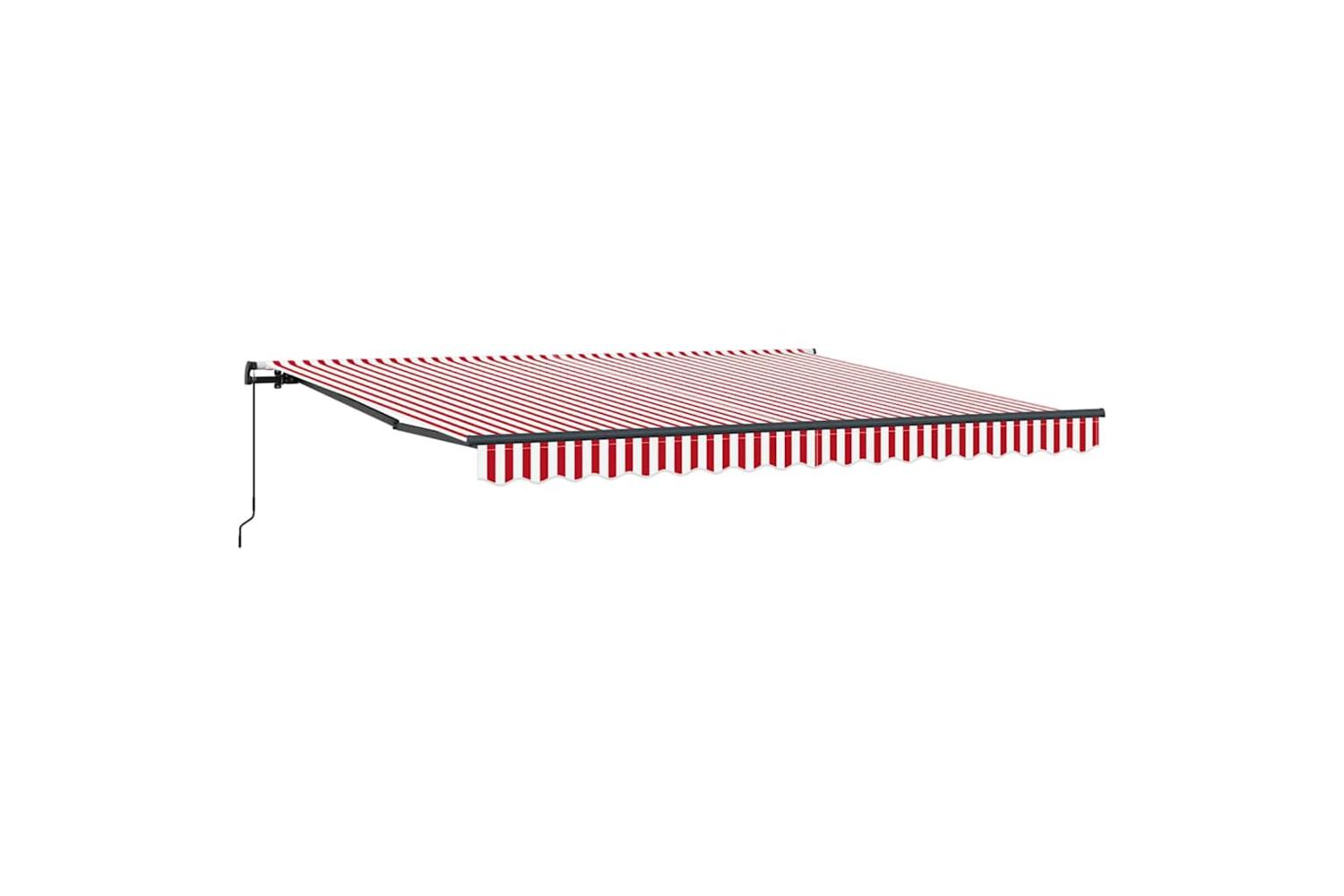 Vidaxl Retractable Awning Manual Red And White 400 X 300 Cm Fabric