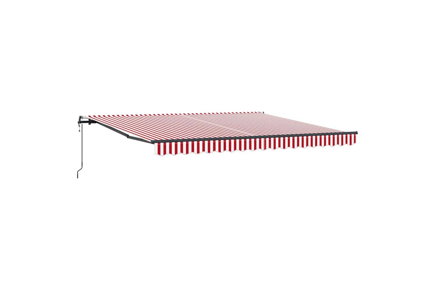 Vidaxl Retractable Awning Red And White 400 X 300 Cm Fabric