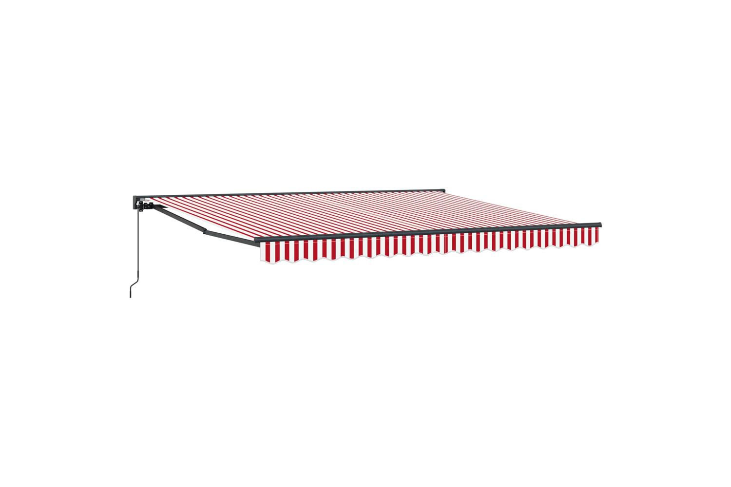 Vidaxl Retractable Awning Red And White Stripe 400x300 Cm Fabric