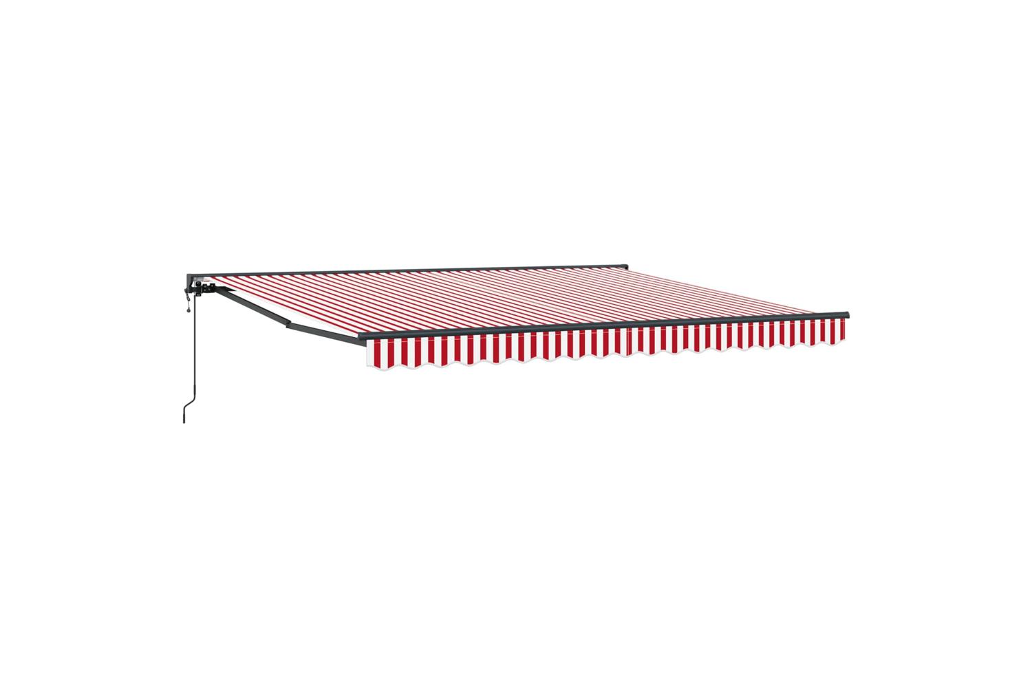 Vidaxl Retractable Awning Red And White Stripe 400x300 Cm Fabric