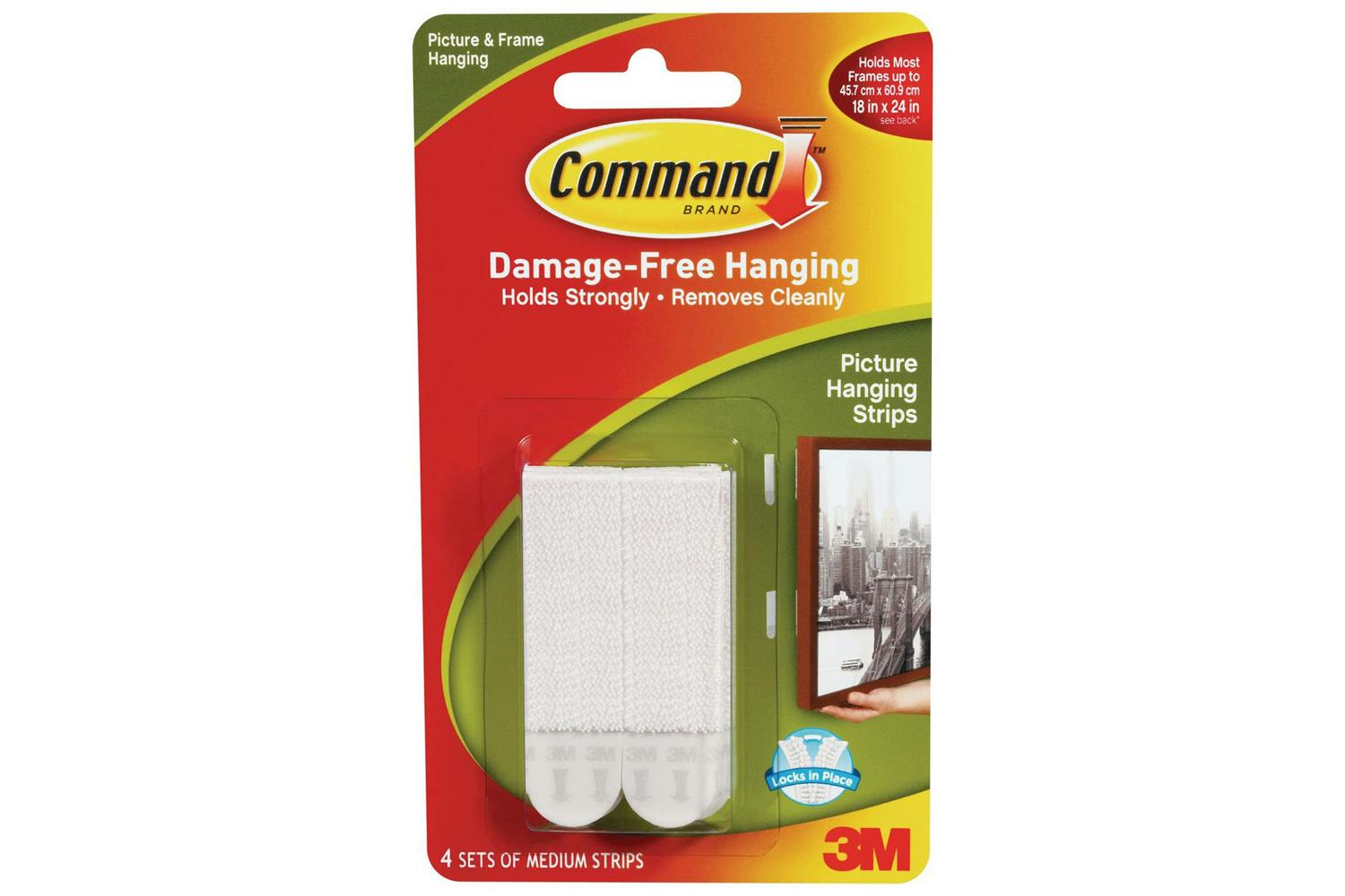 3M Command 4 Sets Medium Picture Hanging Strips | White