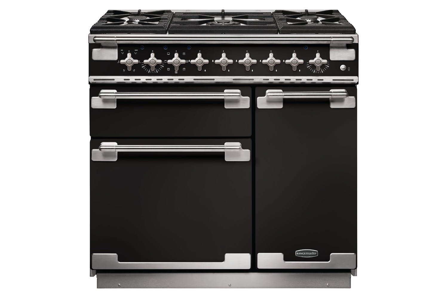 Rangemaster Elise 90cm Dual Fuel Range Cooker | ELS90DFFGB | Black