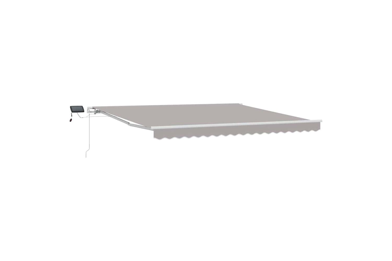 Vidaxl Retractable Awning With Manual Light Grey 400 X 300 Cm Fabric
