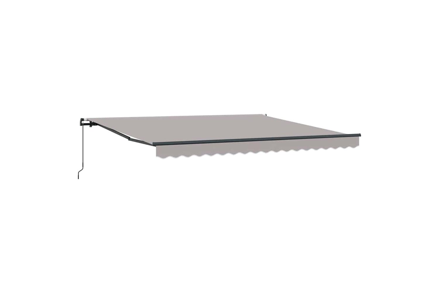 Vidaxl Retractable Awning Manual Light Grey 400 X 300 Cm Fabric