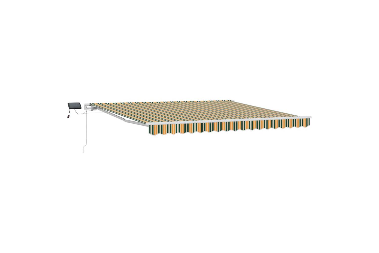Vidaxl Retractable Awning With Green And Yellow 400 X 300 Cm Fabric