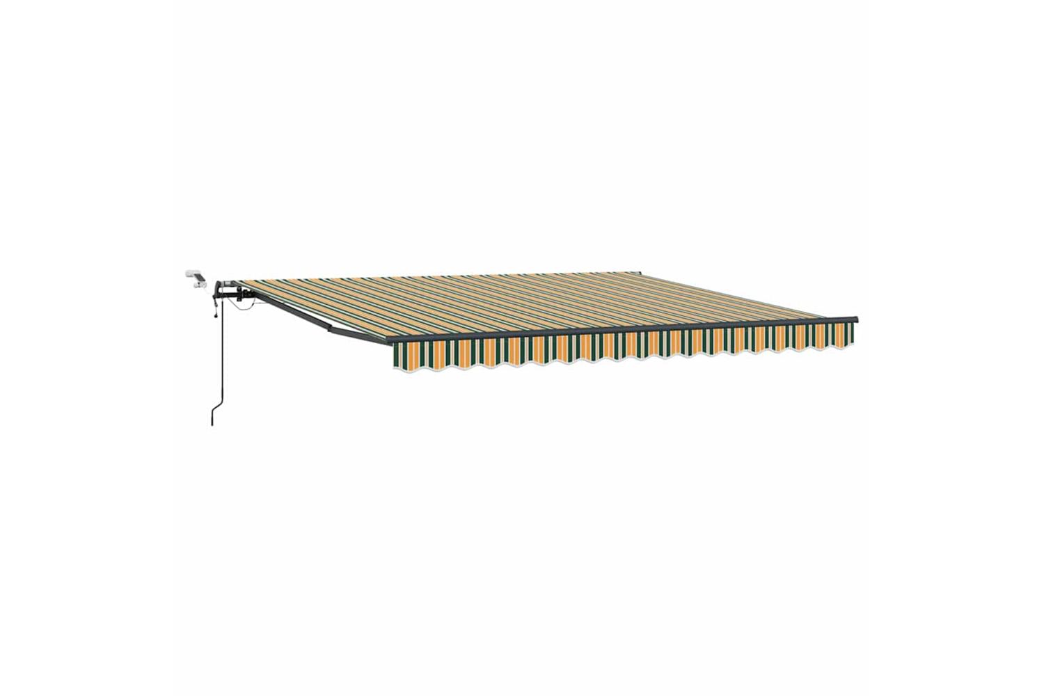 Vidaxl Retractable Awning With Green And Yellow 400 X 300 Cm Fabric