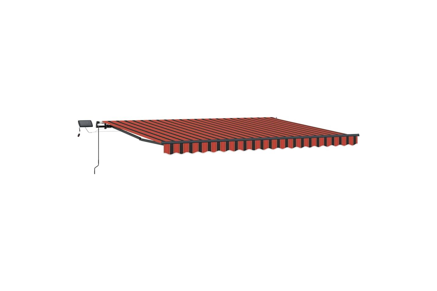 Vidaxl Retractable Awning Manual Orange And Brown 400 X 350 Cm Fabric