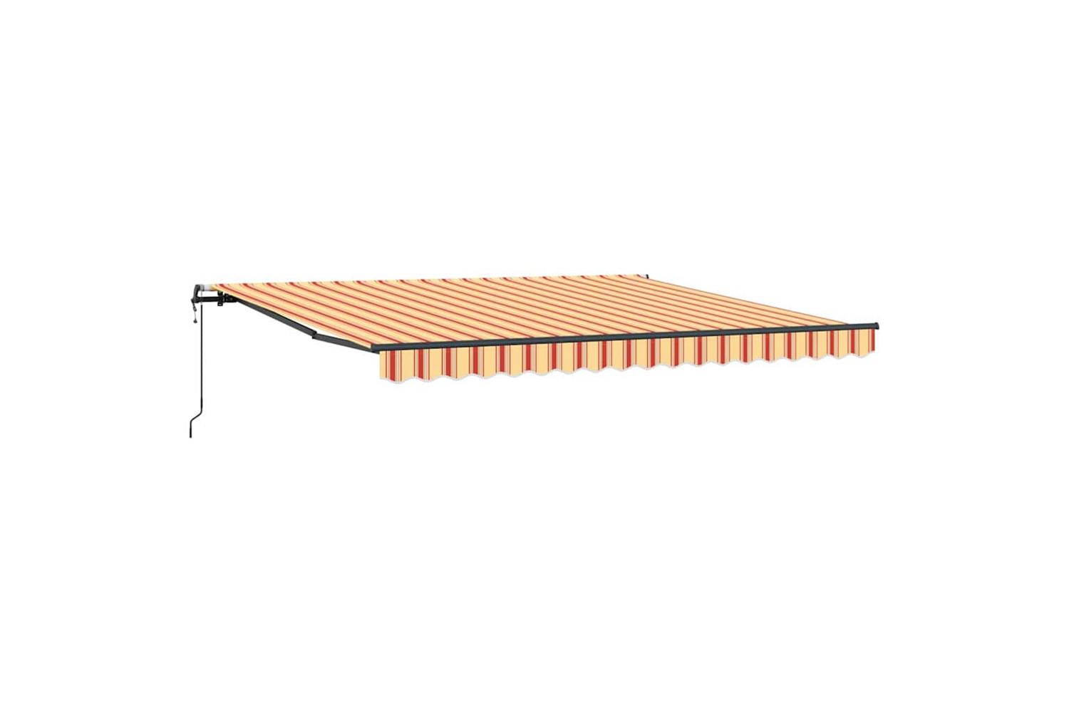 Vidaxl Retractable Awning Yellow And Orange 400 X 350 Cm Fabric
