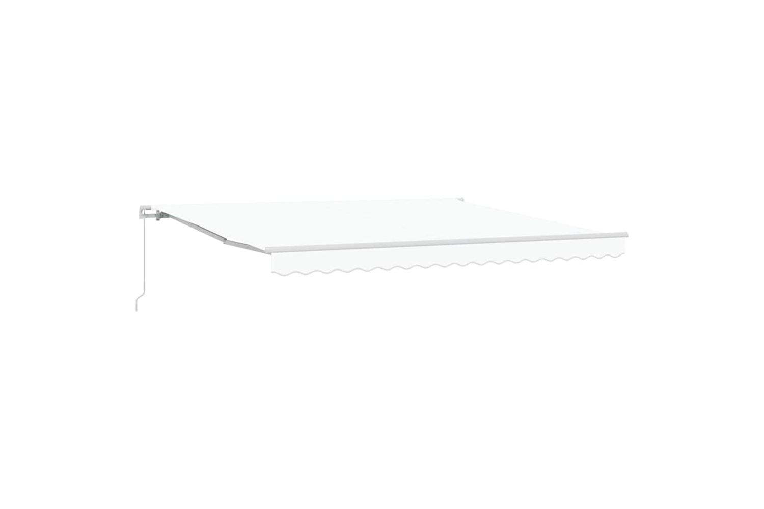 Vidaxl Retractable Awning Manual White 400 X 350 Cm Fabric And Metal