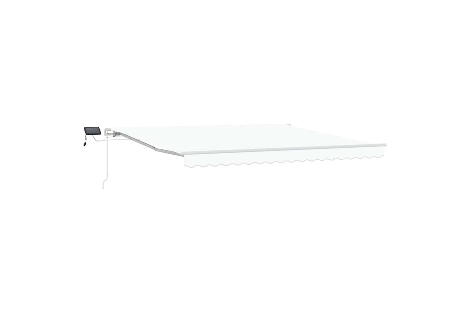 Vidaxl Retractable Awning With Manual White 400 X 350 Cm Fabric