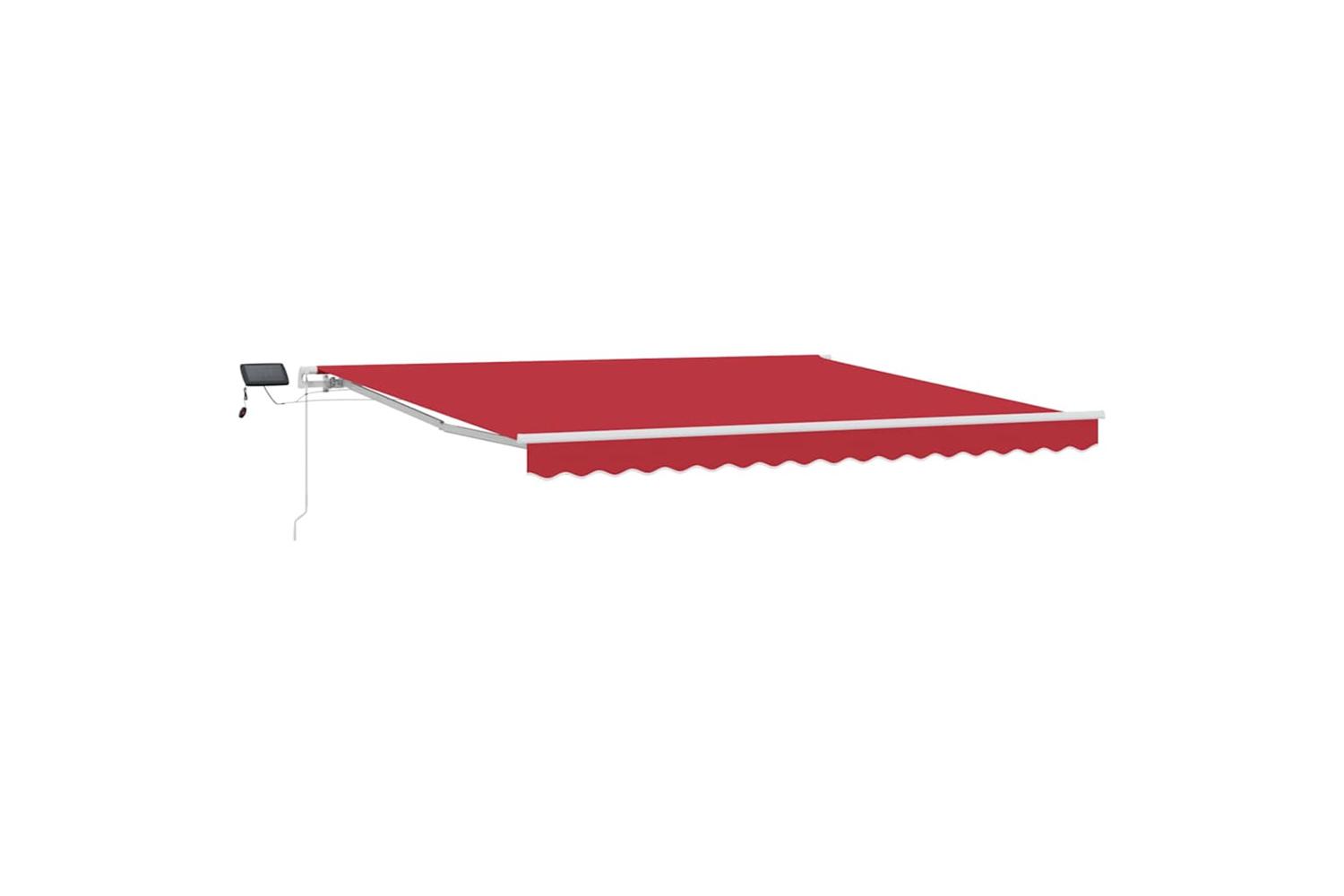 Vidaxl Retractable Awning With Manual Red 400 X 350 Cm Fabric