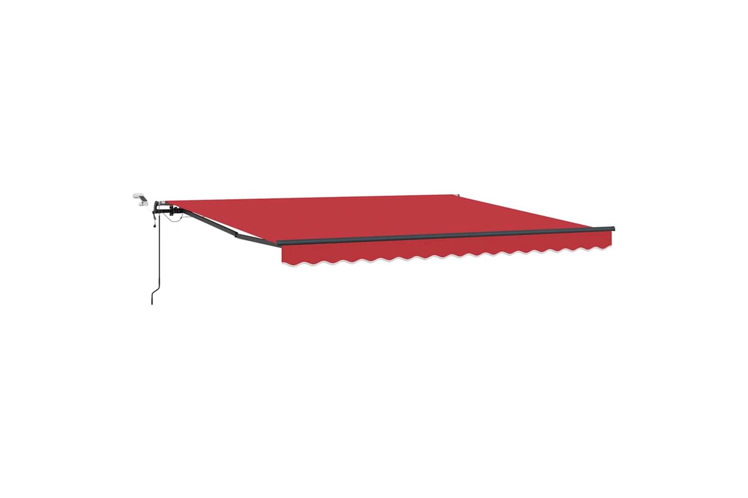 Vidaxl Retractable Awning With Red 400 X 350 Cm Fabric