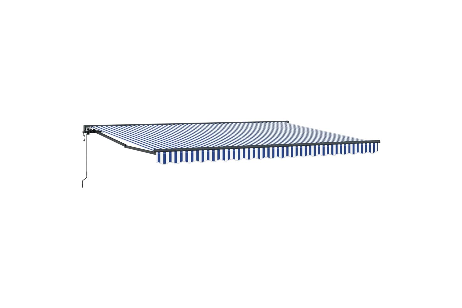 Vidaxl Retractable Awning Blue And White 450x300 Cm Fabric